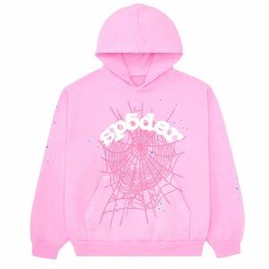 Hoodie Sp5der OG Web en rosa